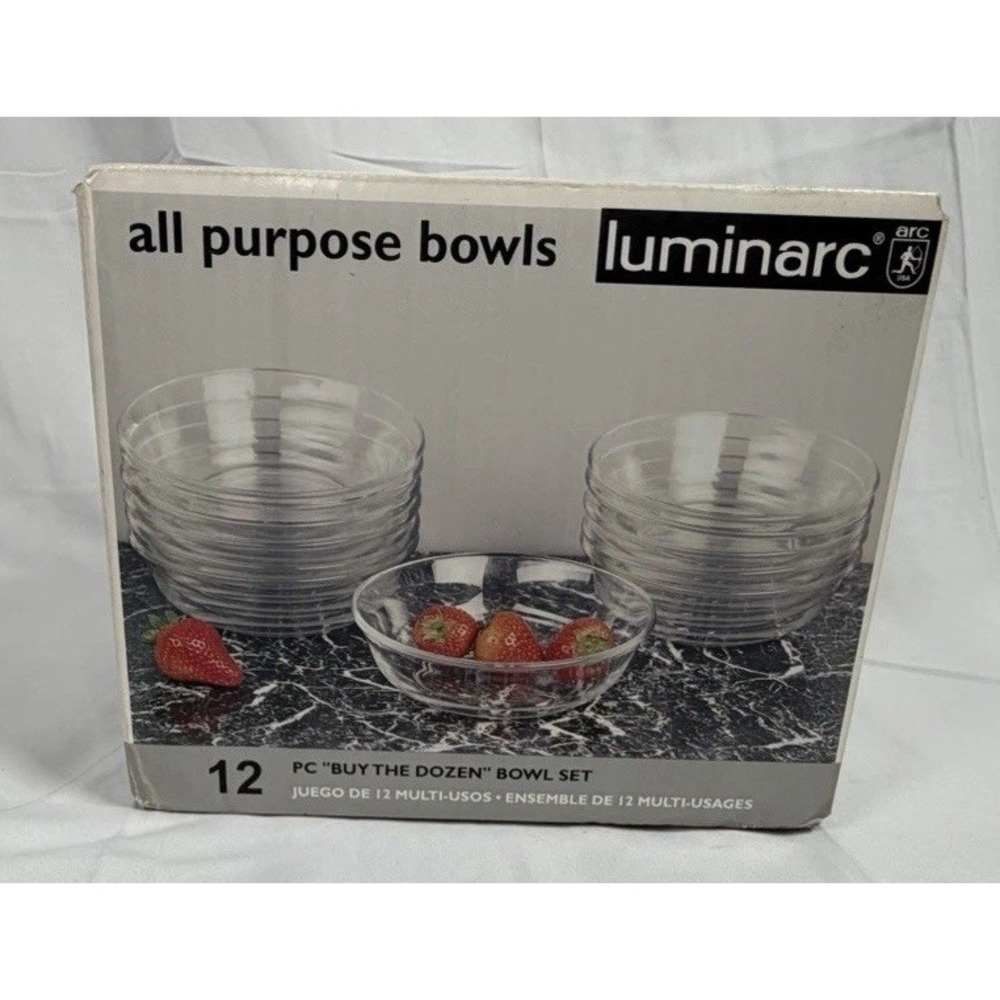 Luminarc Stackable Glass Bowls Set of 10 Versatile for Prep Serving and Snacks - Picture 2 of 7